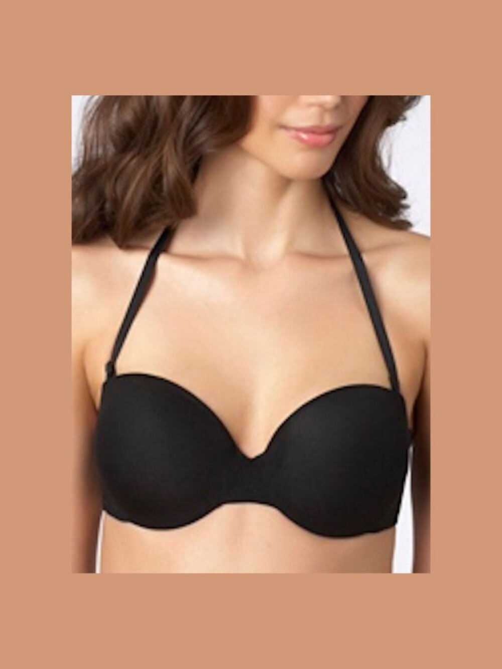 OnGossamer Strapless Push Up Bra Black 14504 Mesh Silicone Convertible Straps